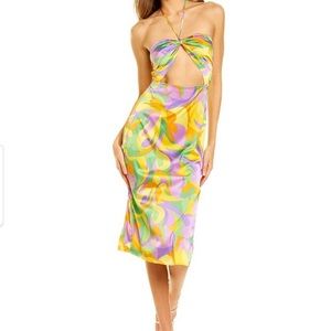 Danielle Bernstein Multi-Color Halter Dress